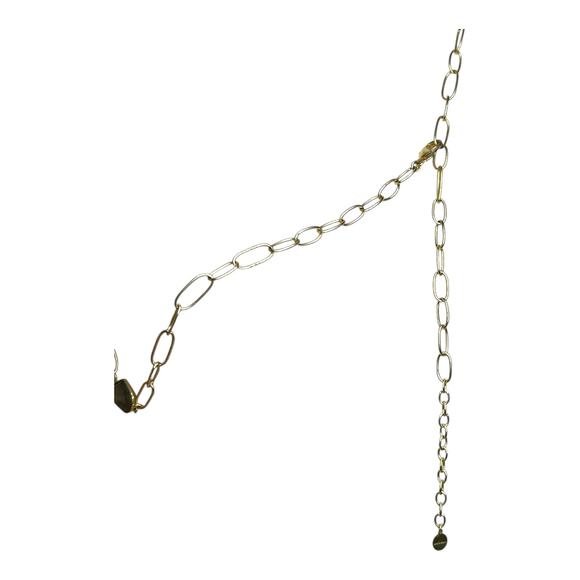 Stella and Dot Arabesque Gold Tone Link Necklace Green and Brown Tone Accents - Picture 3 of 3